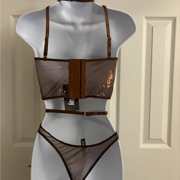 Dollskill Forplay brown metallic two pieces lingerie set - Picture 7 of 10